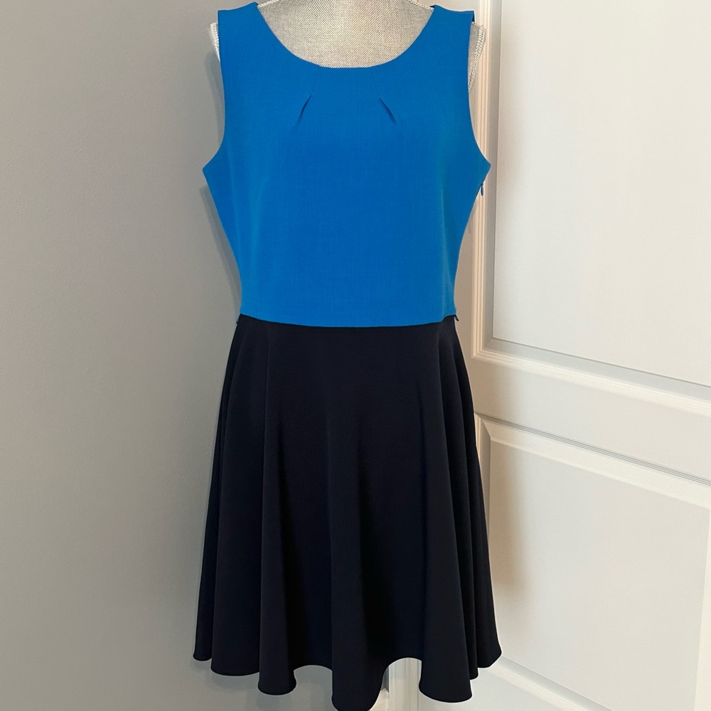 The Limited Blue / Navy Fit & Flare Knee Length Dress, sz L